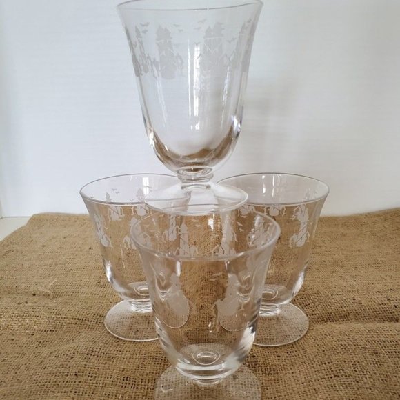 Lenox Dining Lenox Etched Lighthouse Sherbetparfait Footed Glasses